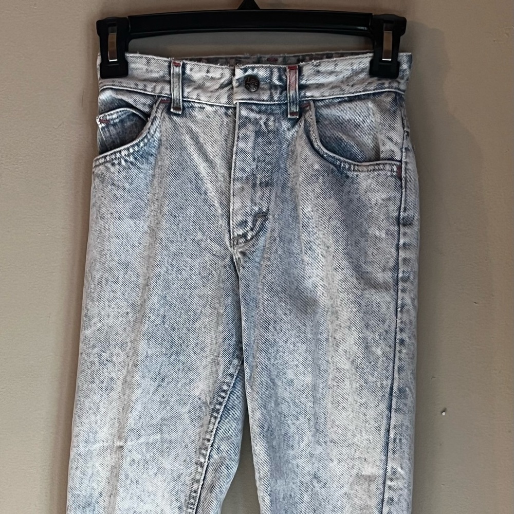 Vintage Lee Denim Skinny Leg Blue Jeans Youth Boys Size 10 R Acid Wash 80’s